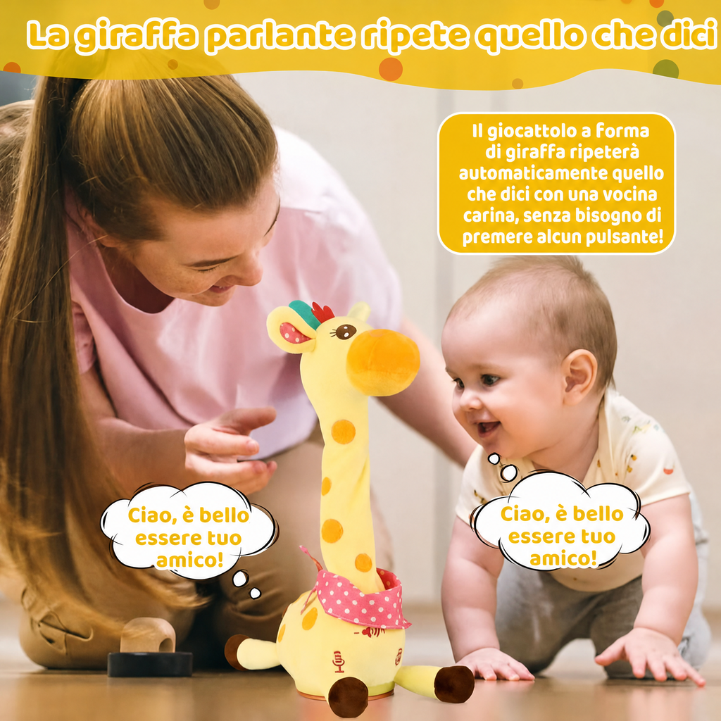 Giocattolo di peluche interattivo Giraffa che canta, compagno musicale per bambini