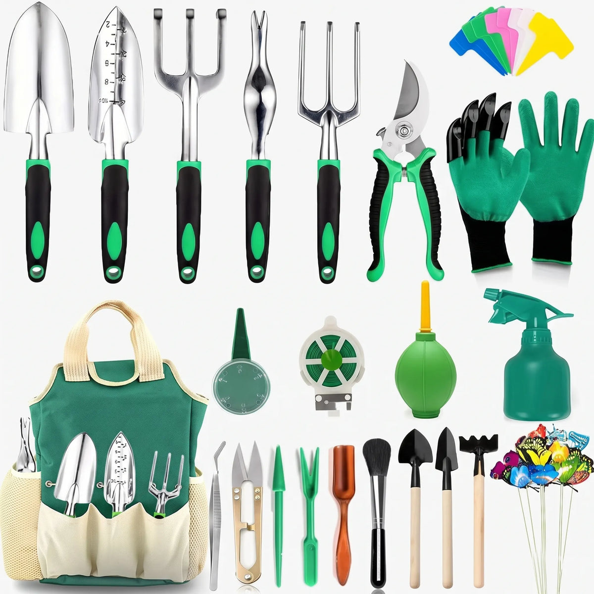 Set di attrezzi da giardinaggio unisex - Kit di attrezzi manuali da 23 pezzi
