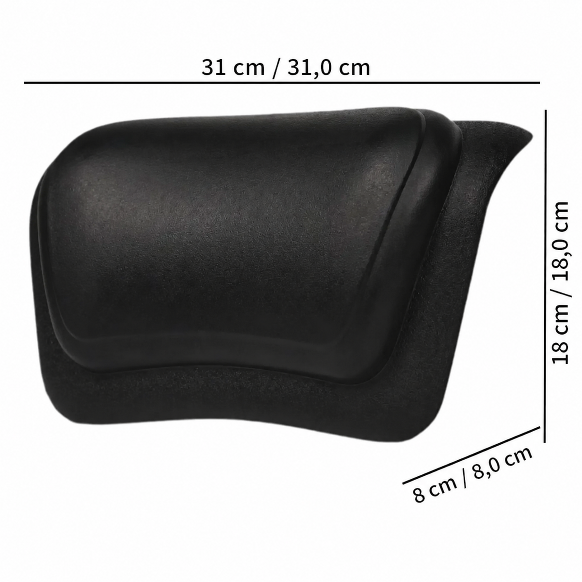 Cuscino da bagno antiscivolo HydroLuxe con schiuma in silicone e rivestimento in PU