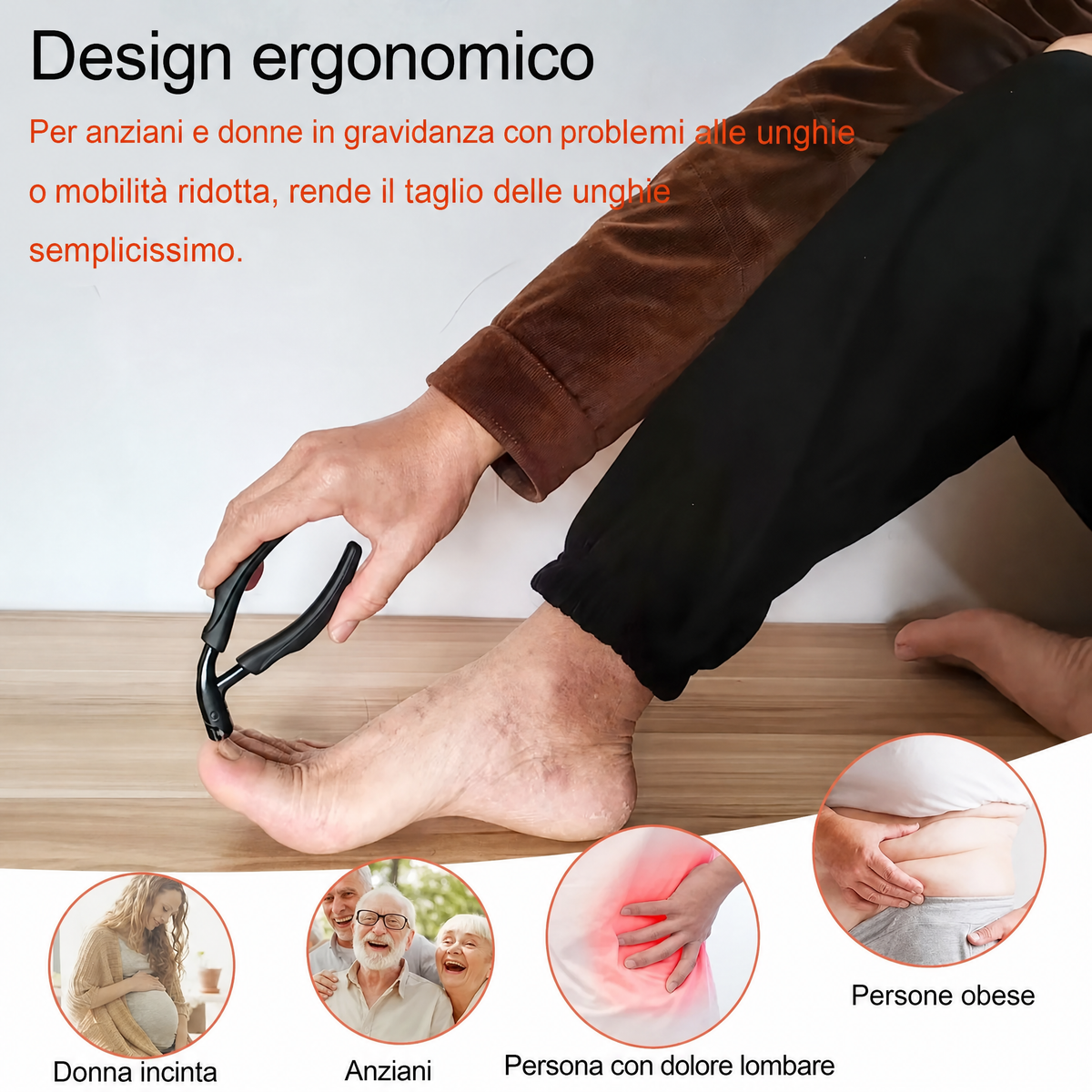 Tagliaunghie professionale per piedi – Robusto e confortevole