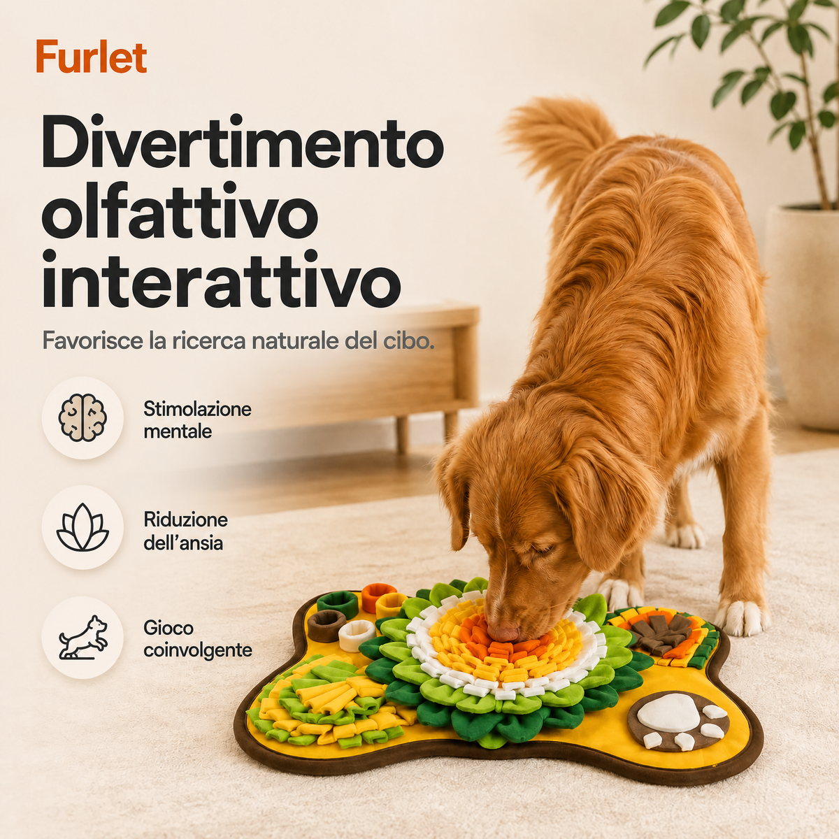 Tappetino olfattivo interattivo per cani
