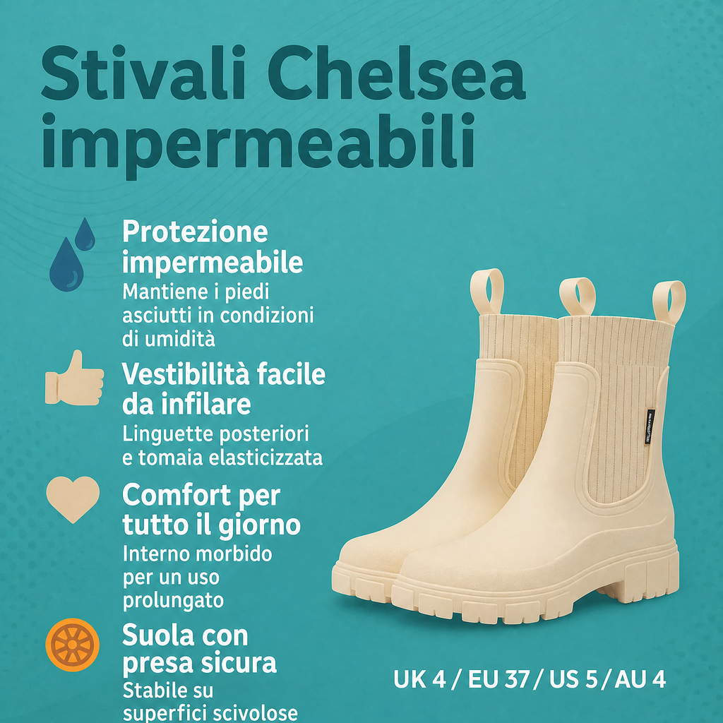 Stivaletti donna alla caviglia Chelsea suola antiscivolo stile outdoor