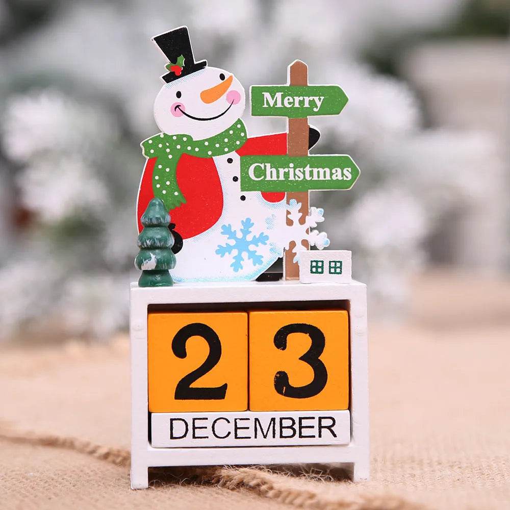Decorazioni natalizie per calendario in legno