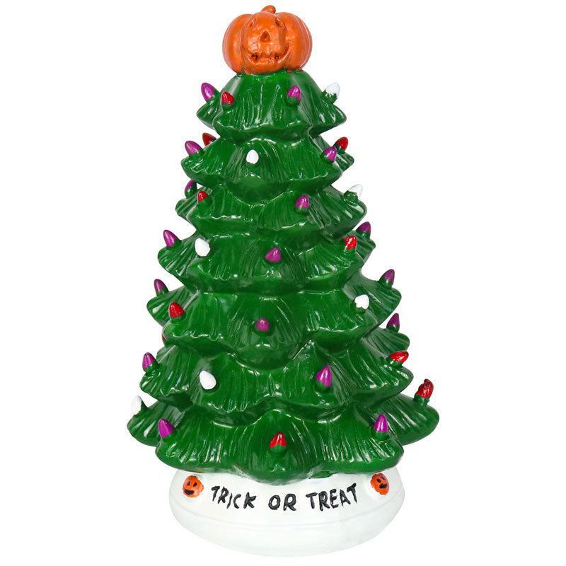 Albero di Natale con luci colorate di Halloween