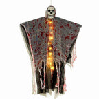 Gruselige Halloween-Dekoration | Leuchtender Schädelgeist in Blutrot