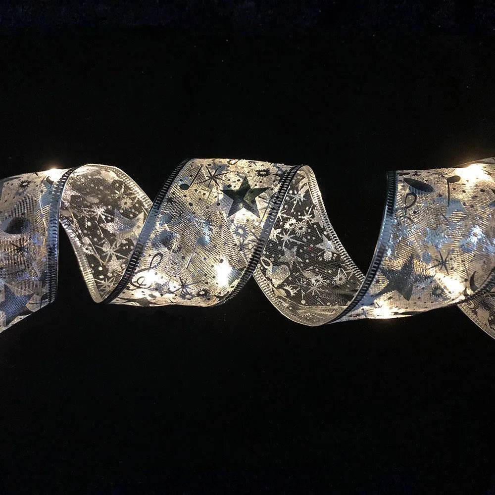 Luci a LED Decorazioni natalizie con nastro a doppio strato con stampa a caldo