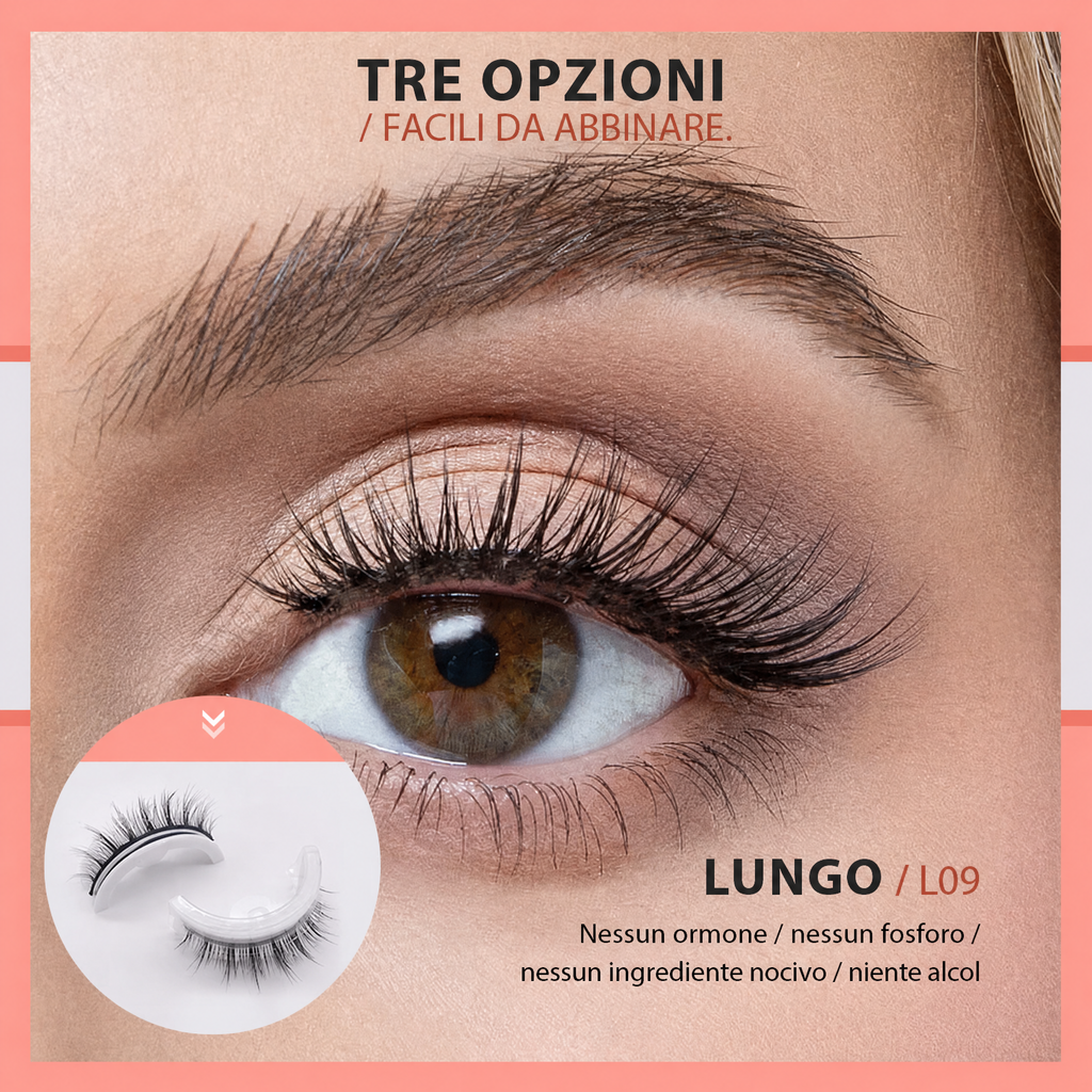 Ciglia autoadesive impermeabili e riutilizzabili