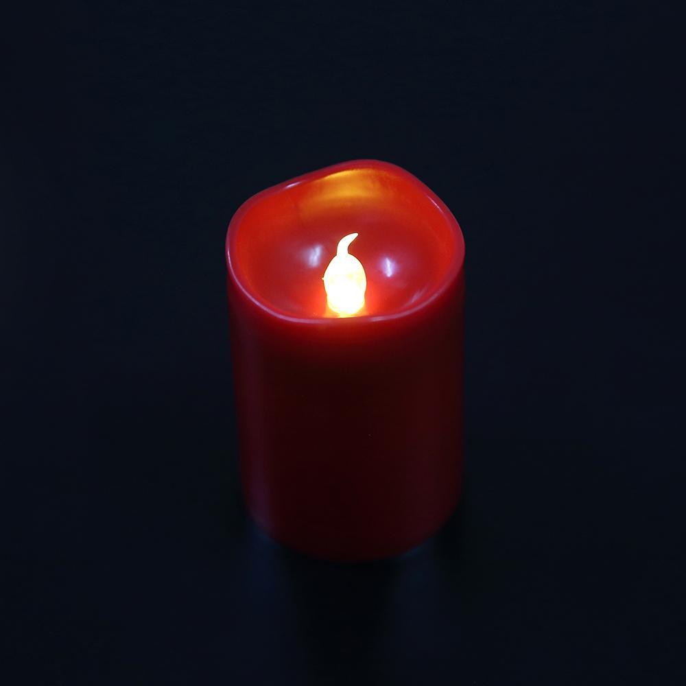 Candele LED in plastica 6 pz. in rosso (5,0 x 7,4 cm.)