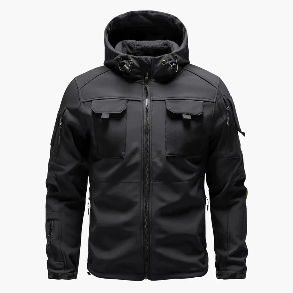 Felpa con cappuccio da uomo con zip e tasche multiple