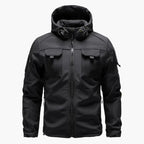 Felpa con cappuccio da uomo con zip e tasche multiple