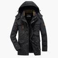 Parka da uomo con cappuccio regolabile e fodera in pile