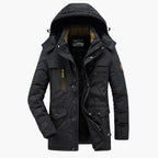Parka da uomo con cappuccio regolabile e fodera in pile