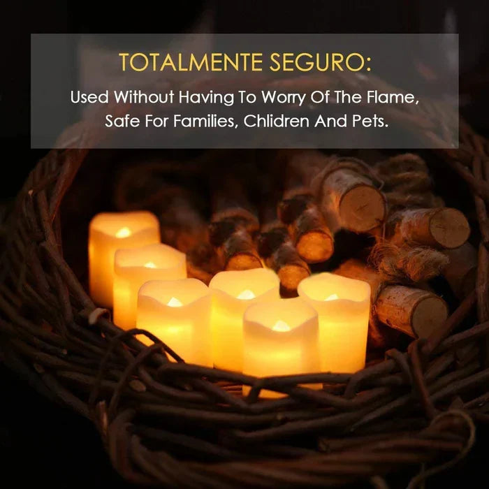 Set di 24 candele LED senza fiamma - GlowFlicker