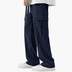 Pantaloni da uomo in velluto a coste con elastico in vita e tasche laterali