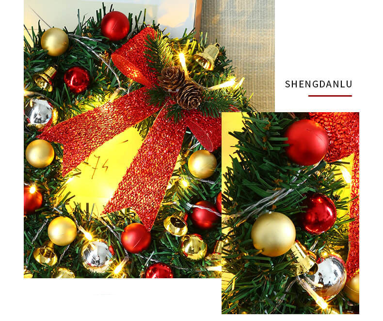 Ghirlanda di Natale Rami Campane Luci natalizie Luci decorative a corda