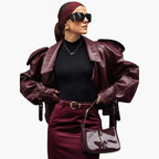 Giacca da donna alla moda con colletto a bavero elegante e confortevole