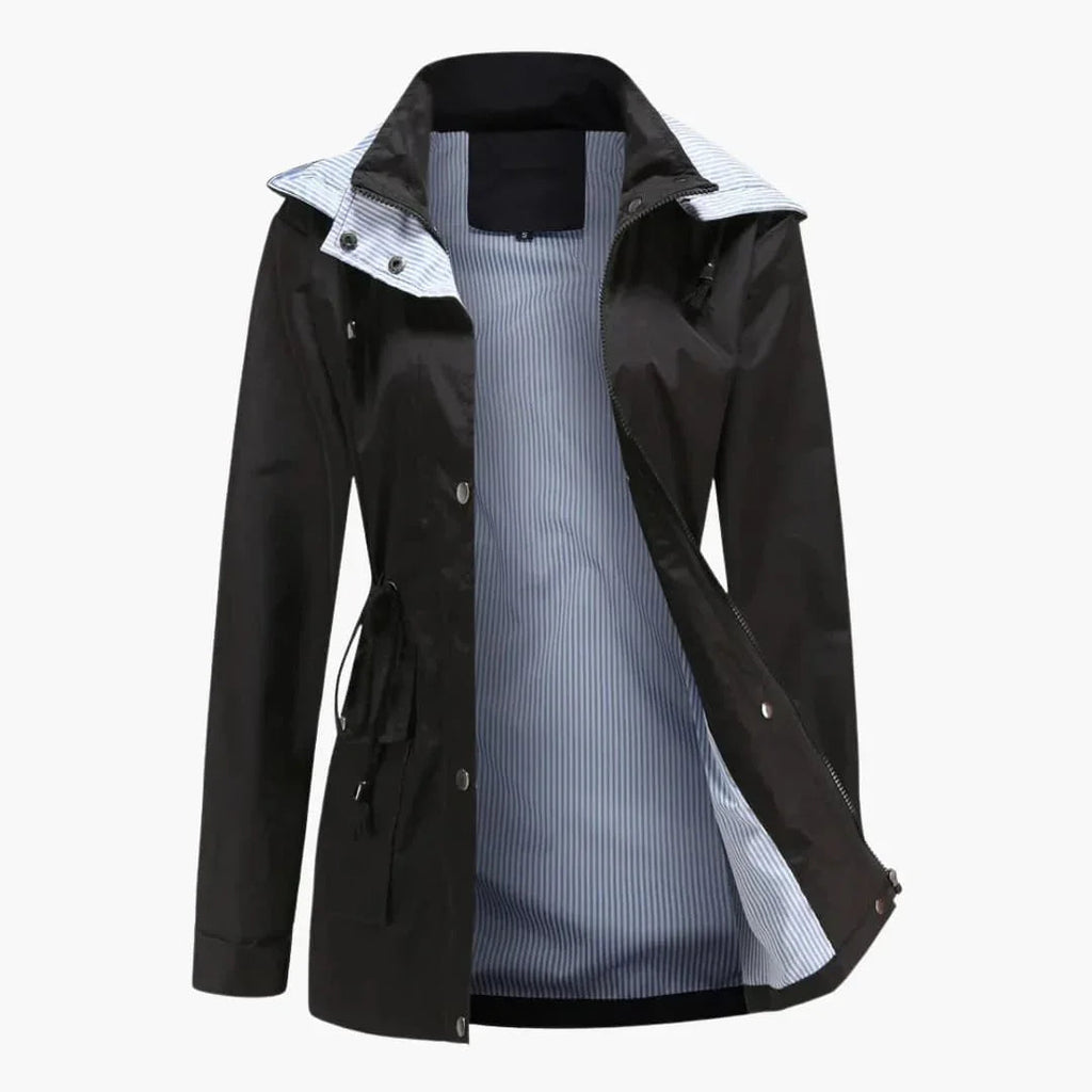 Trench lungo con cappuccio da donna