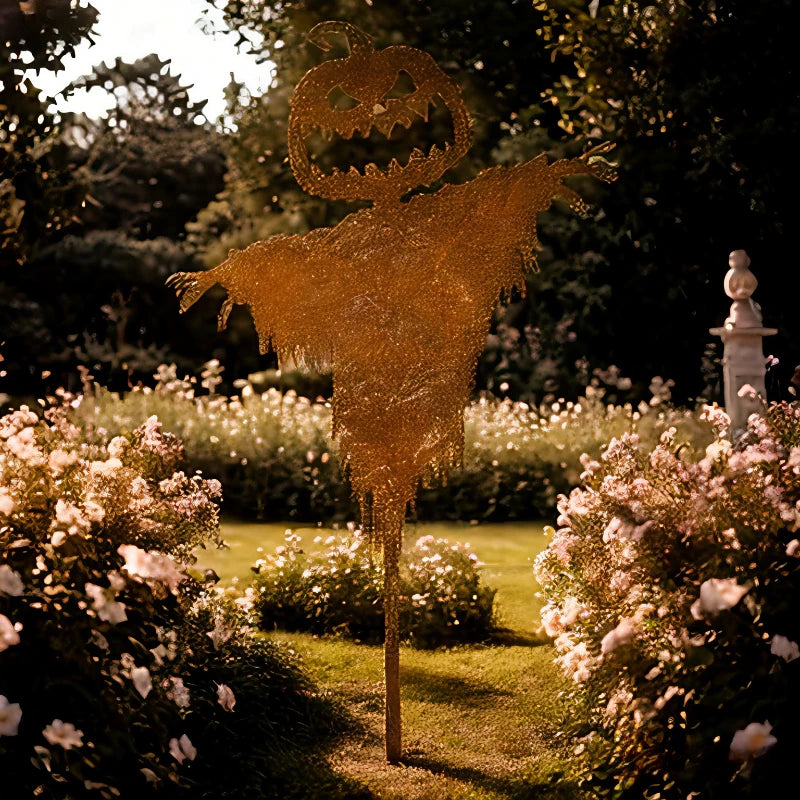 Decorazione rustica di Halloween dello spaventapasseri della zucca spaventosa