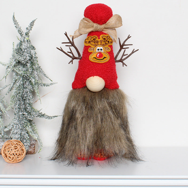 Decorazioni natalizie per gnomi bambola senza volto