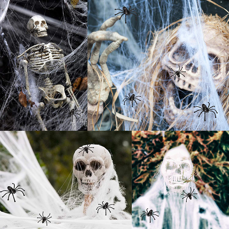 Decorazioni di ragno di Halloween, ragnatela estensibile