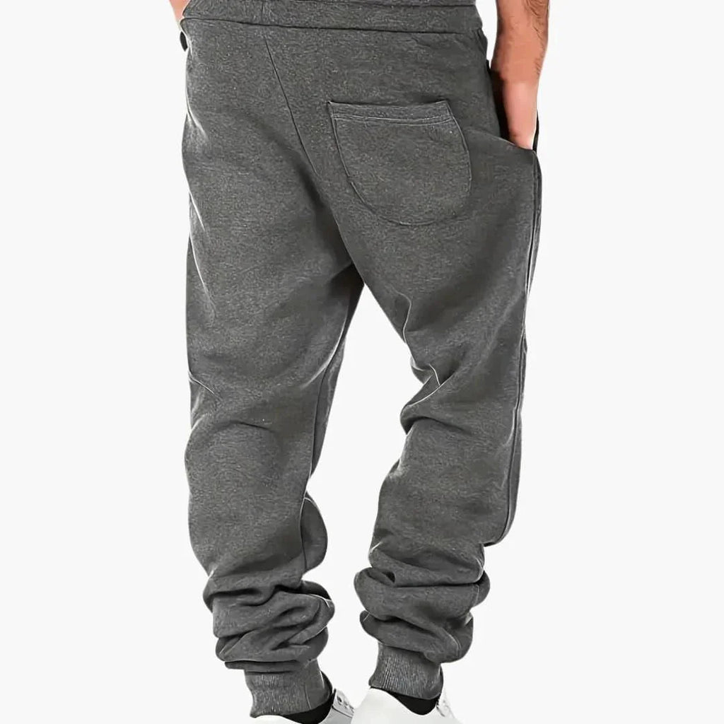 Pantaloni da jogging da uomo con polsini a coste e tasca posteriore