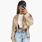 Trench con passante per cintura da donna