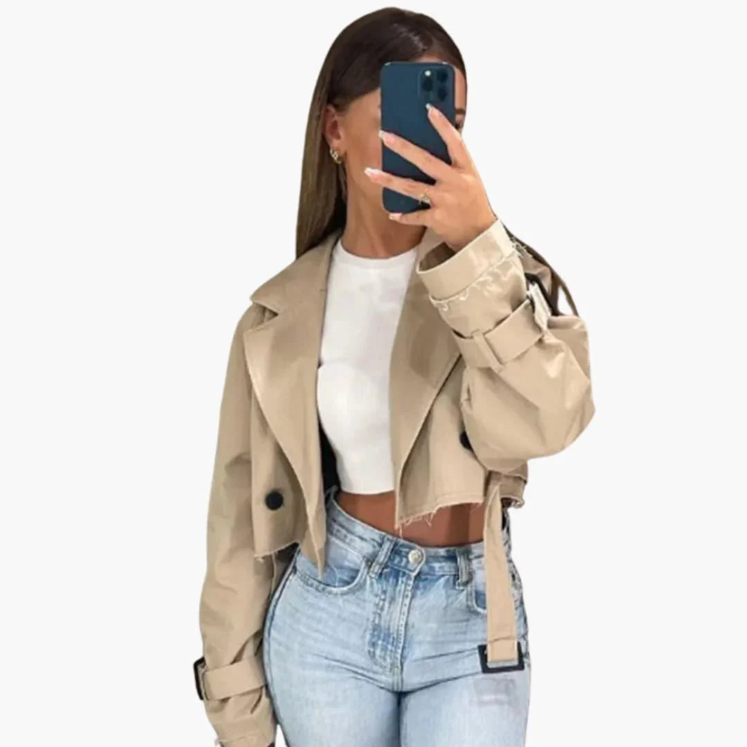 Trench con passante per cintura da donna
