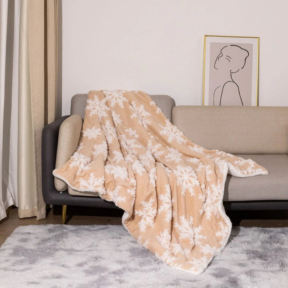 Coperta natalizia in lana per divano e letto