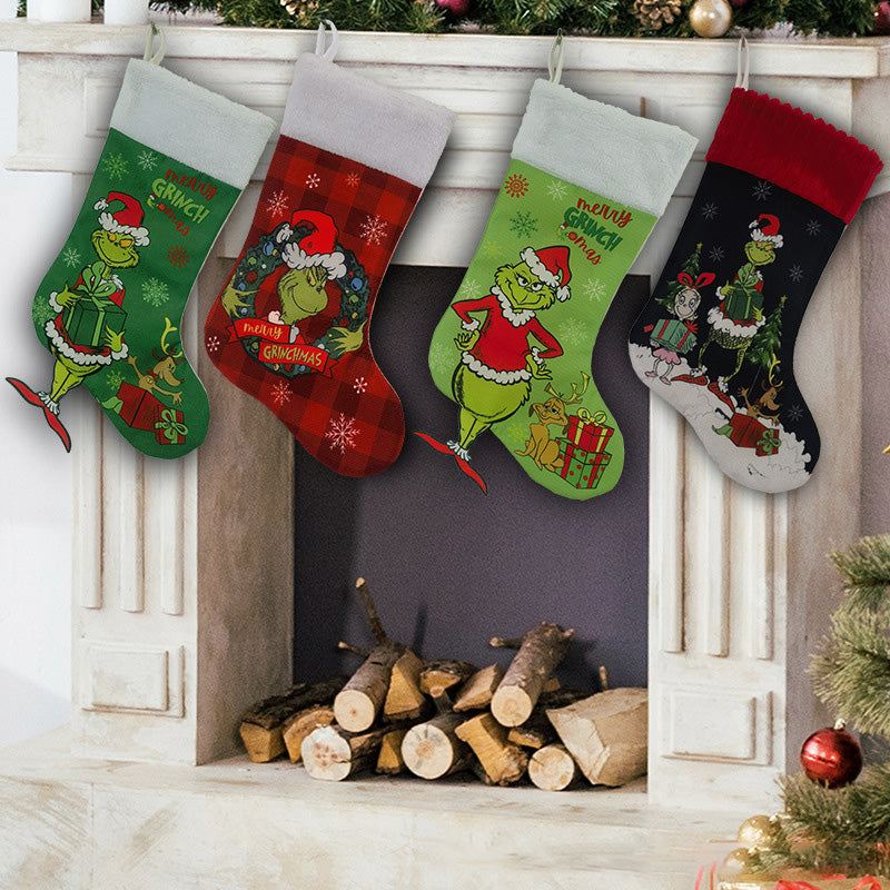 Calze di Natale verdi Decorazioni natalizie
