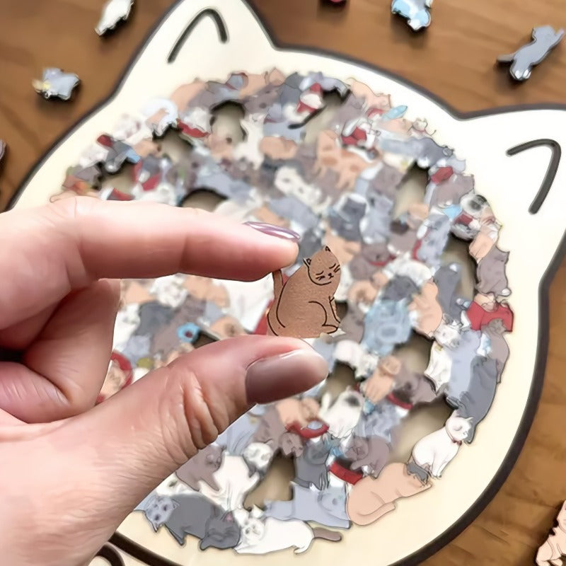 Puzzle con gatti in legno da 135 pezzi