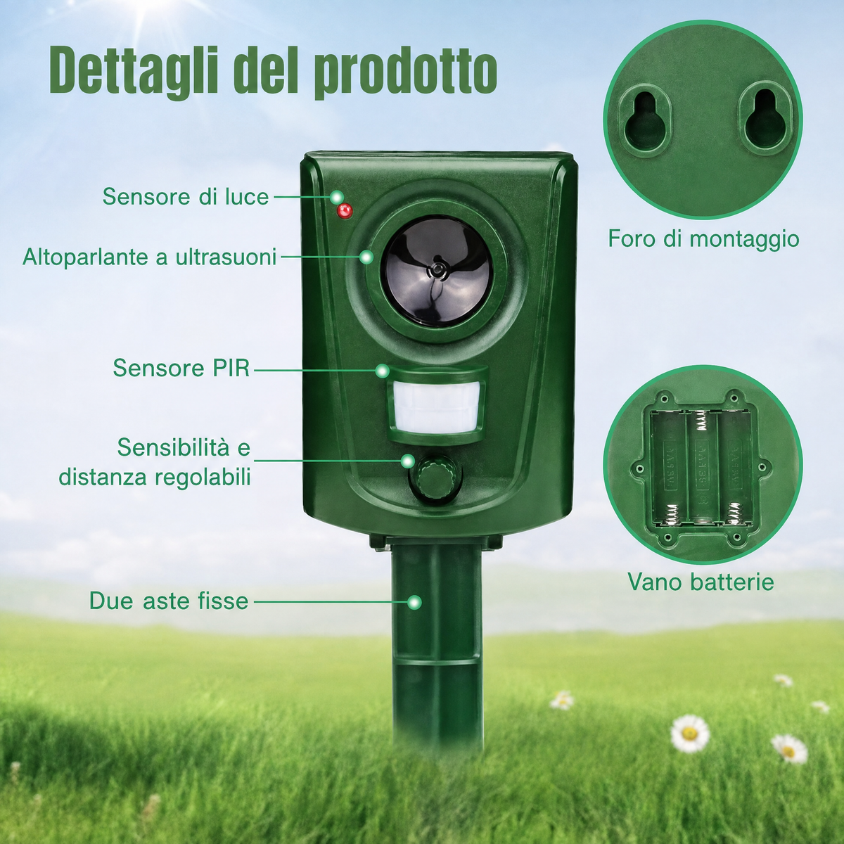 Dissuasore Ultrasonico Intelligente per Gatti