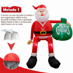 Babbo Natale gonfiabile LED da 2,4 m che arrampica | Decorazione natalizia da esterno premium e impermeabile