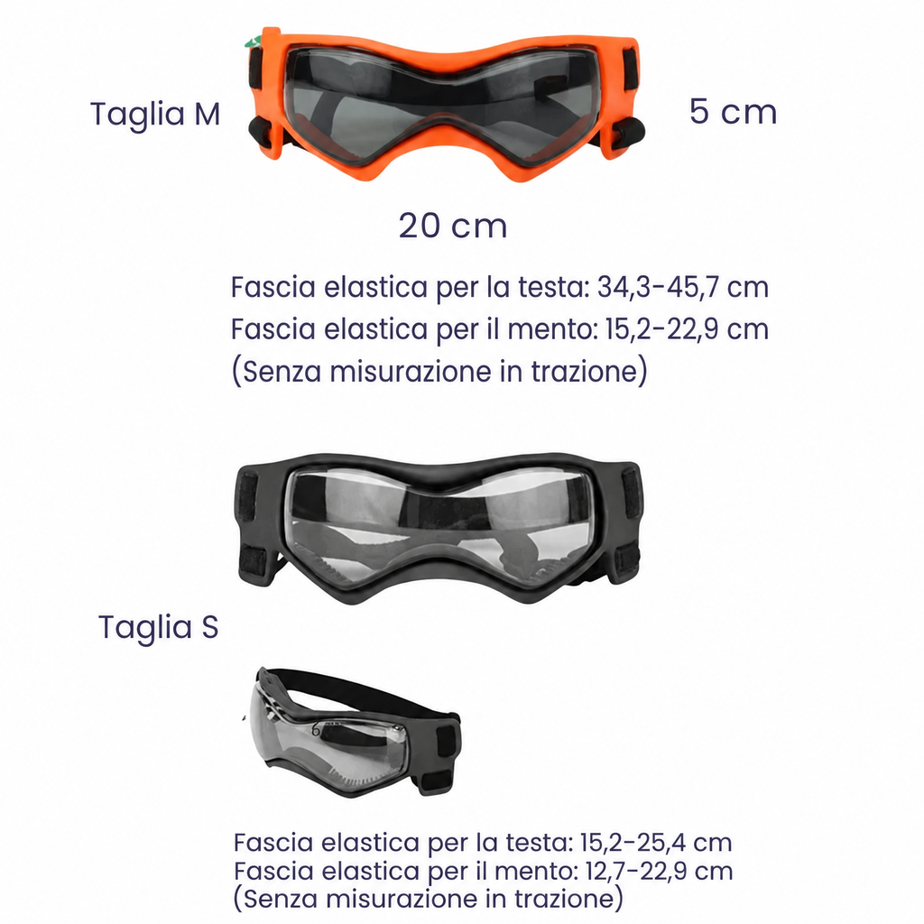 Casco per cane con occhiali per protezione degli occhi