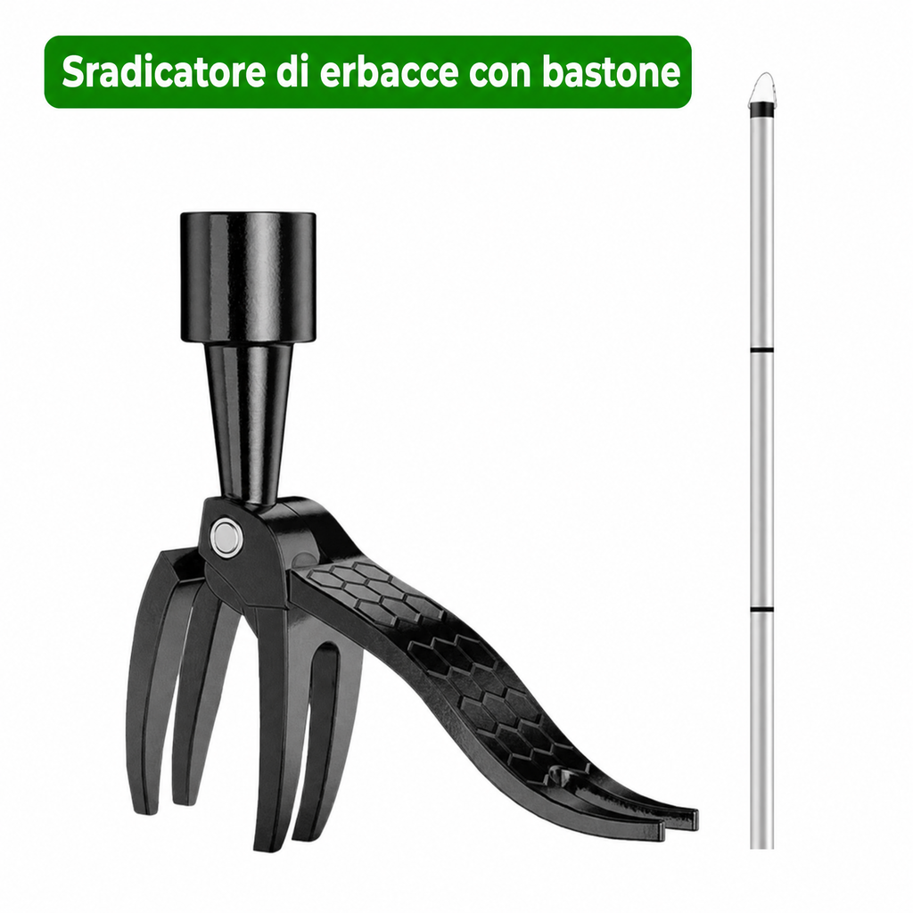 Strumento per rimuovere le erbacce in piedi con manico lungo
