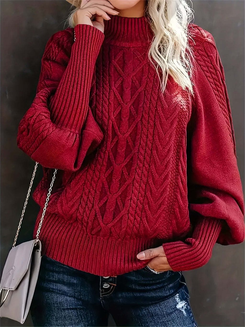 Dames Gebreide Pullover met Halfhoge Kraag | Elegante e confortevole