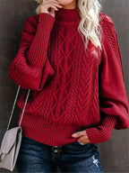 Dames Gebreide Pullover met Halfhoge Kraag | Elegante e confortevole
