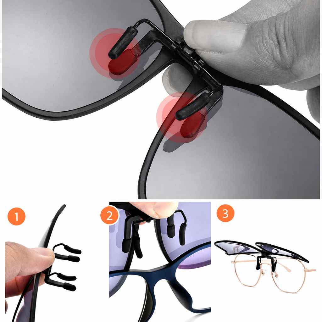 Occhiali da sole clip-on per occhiali da vista