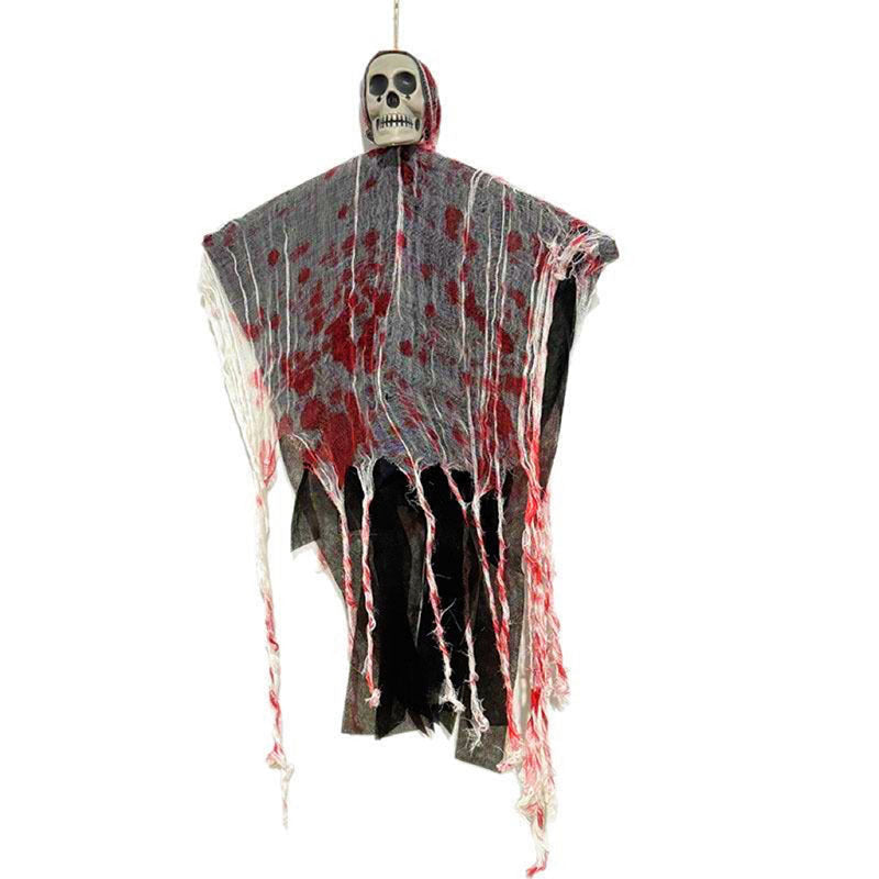 Gruselige Halloween-Dekoration | Leuchtender Schädelgeist in Blutrot
