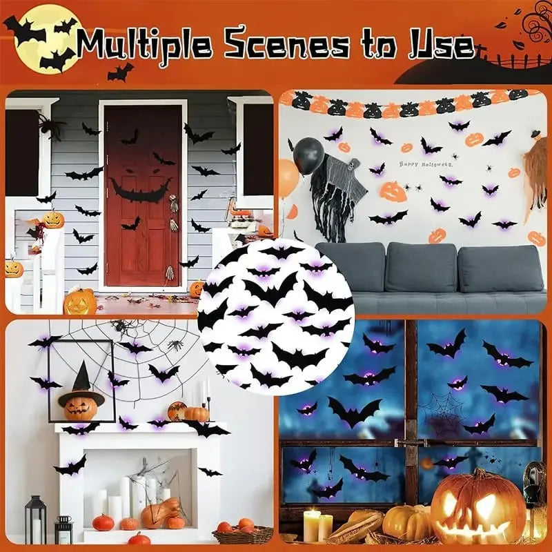 Decorazioni murali 3D con pipistrelli volanti di Halloween