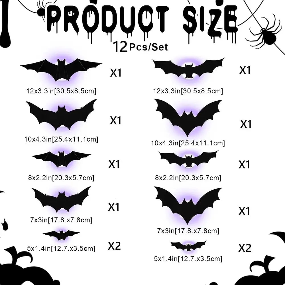 Decorazioni murali 3D con pipistrelli volanti di Halloween