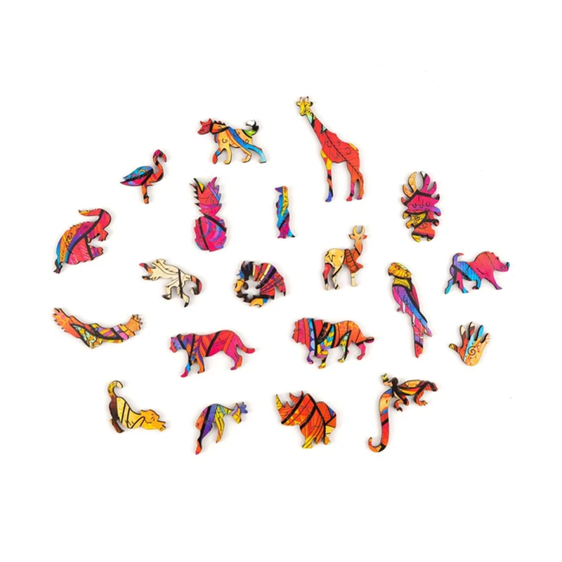 Puzzle con leone in legno