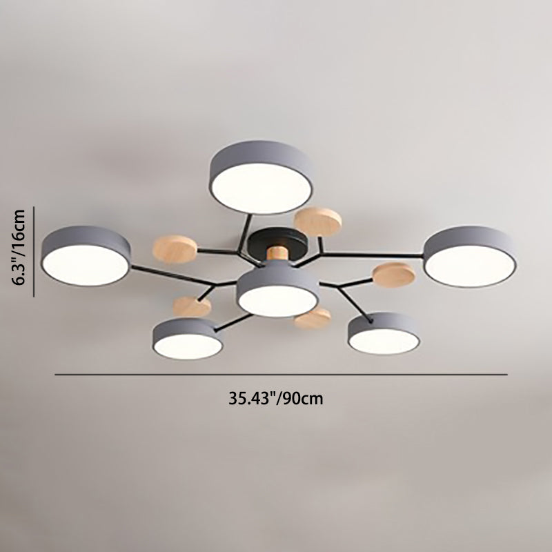 Lampada da soffitto LED scandinava dal design molecolare con luce d'ambiente moderna
