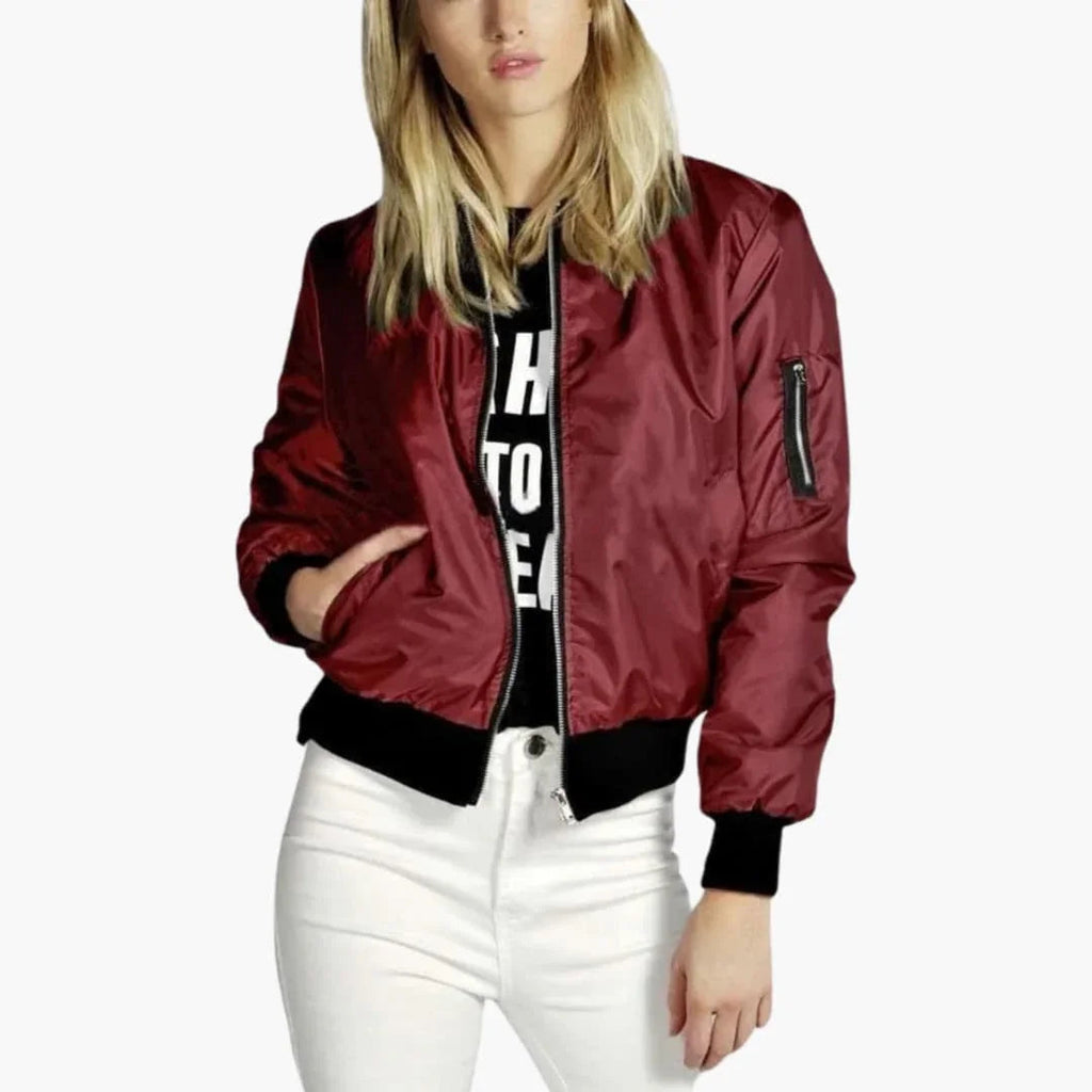 Giubbotto bomber a maniche lunghe da donna