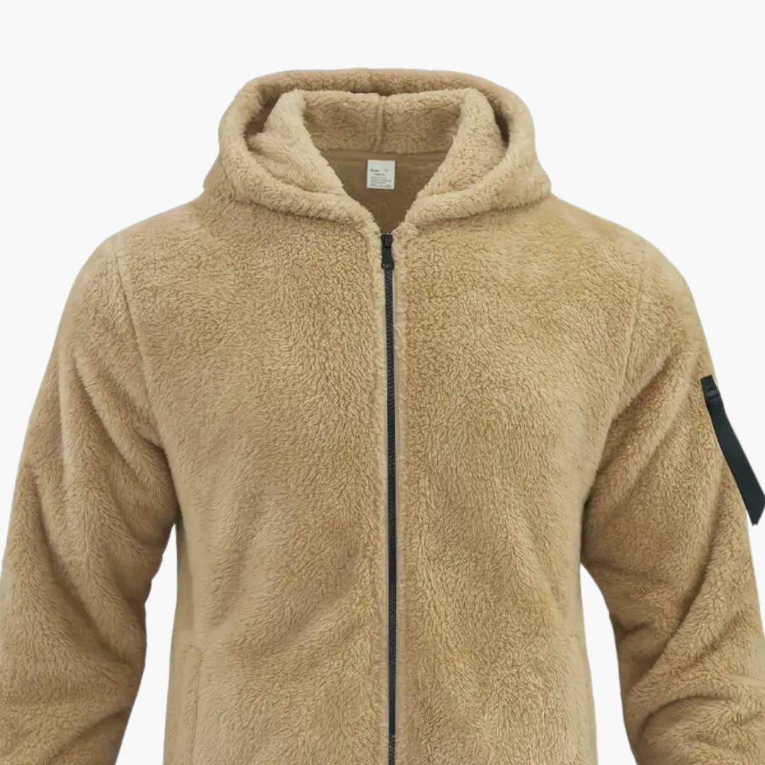 Giacca Teddy da uomo con cerniera e maniche lunghe