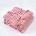 Coperta in lana lavorata a maglia con frange - NordicCozy