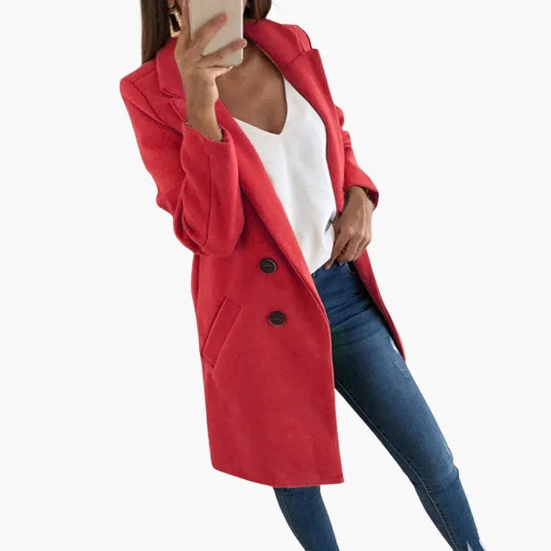 Cappotto con chiusura a bottoni per donna