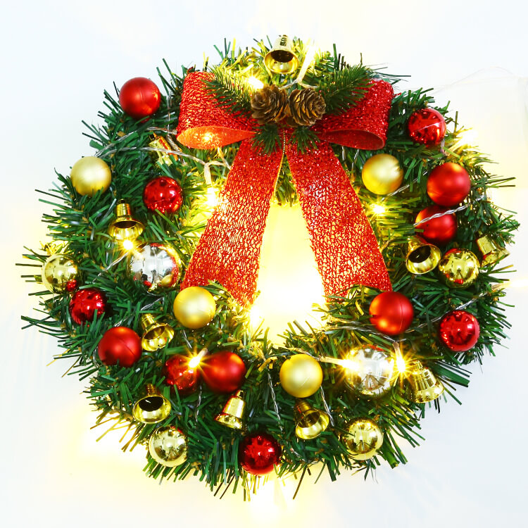 Ghirlanda di Natale Rami Campane Luci natalizie Luci decorative a corda