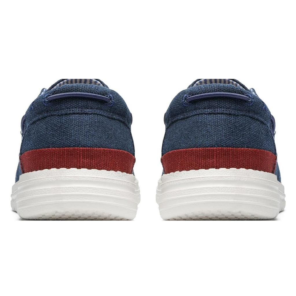 Scarpe Uomo Mocassini Barca in Tela Blu Navy con Lacci