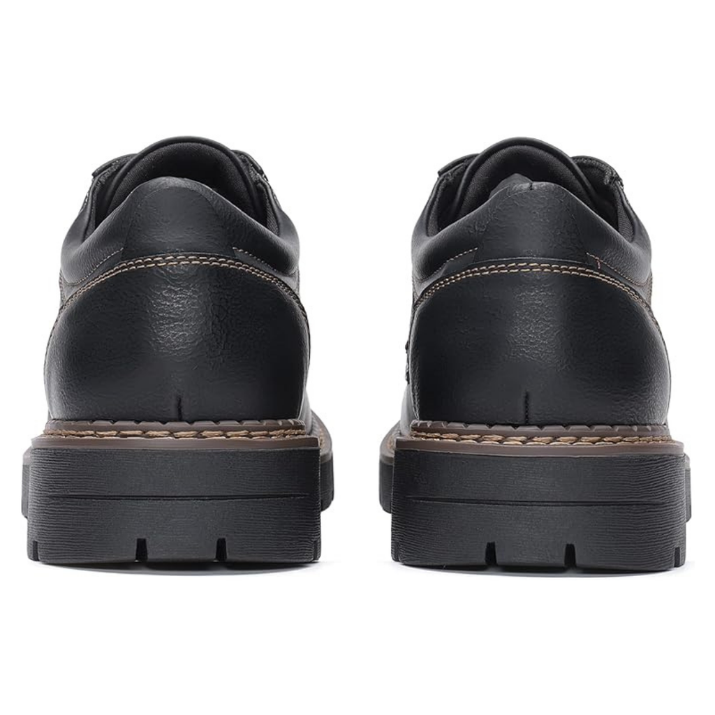 Scarpe Stringate Uomo Pelle Nera con Suola Carrarmato Spessa Marrone