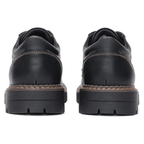 Scarpe Stringate Uomo Pelle Nera con Suola Carrarmato Spessa Marrone